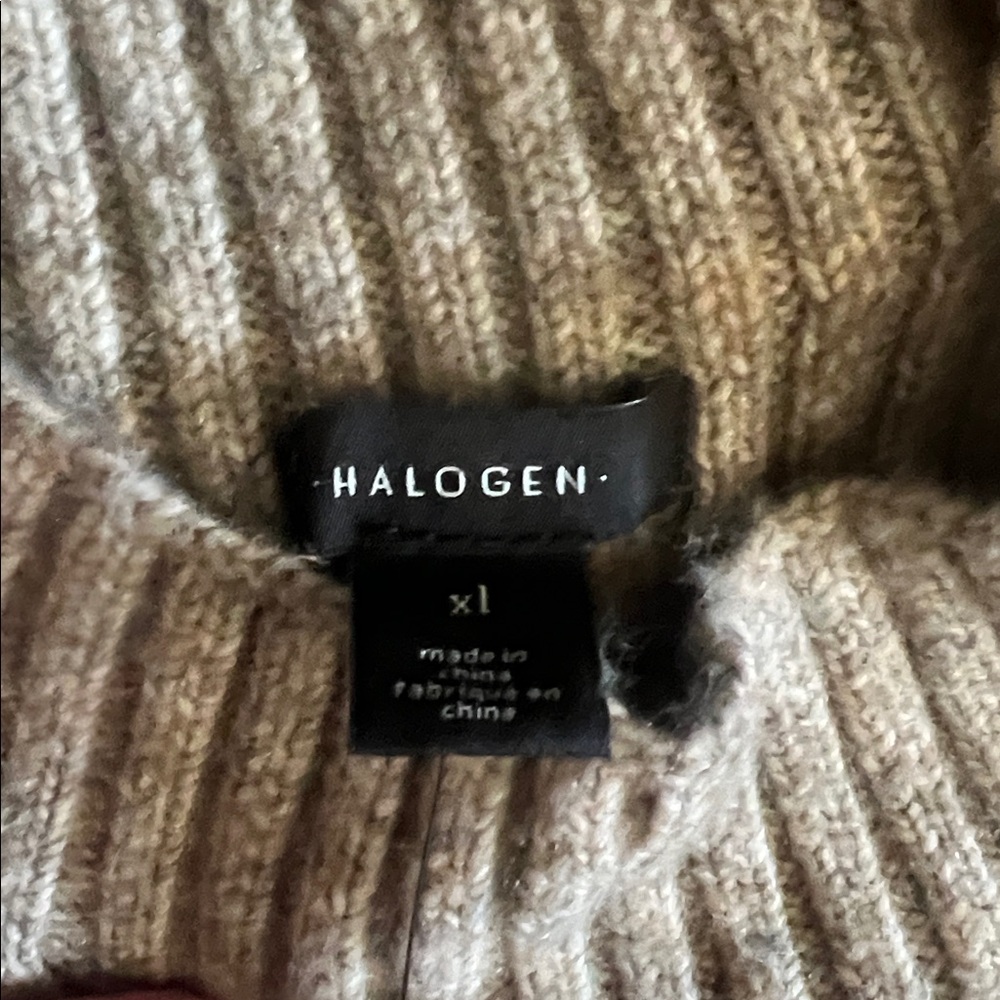 NWT Halogen Ribbed Knit Sweater XL in Taupe - Picture 10 of 11